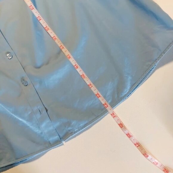 Brooks Brothers Light Blue Drop Shoulder Cap Sleeve Button-Down Shirt, S - Picture 12 of 13